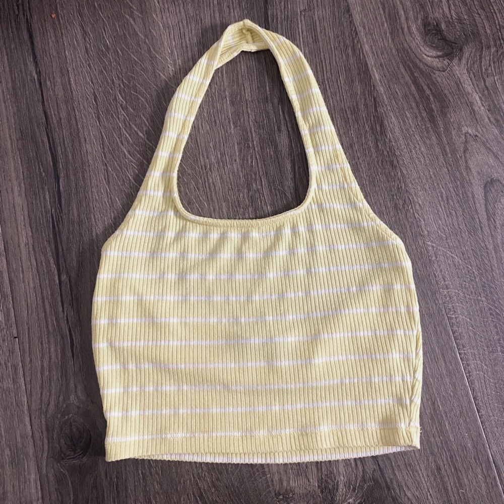 BRIGHT YELLOW HALTER TOP